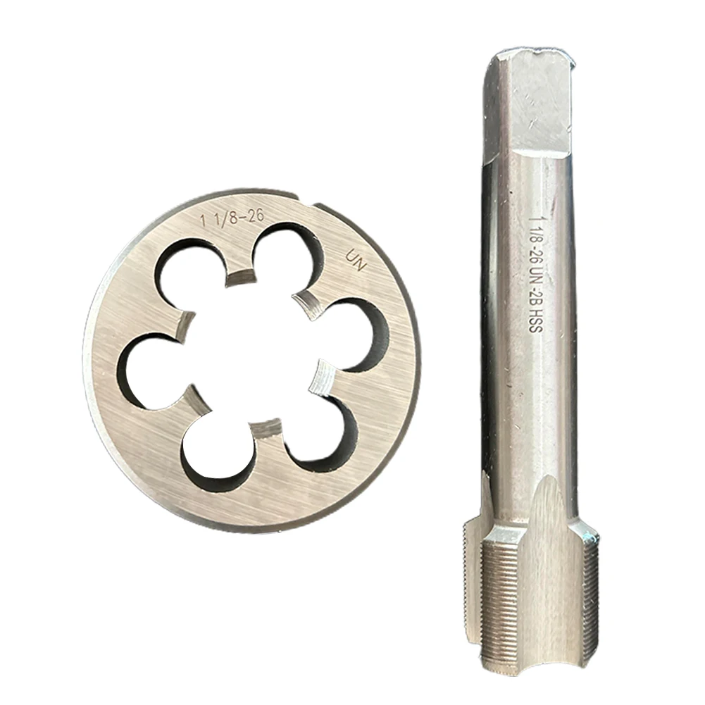 

2pcs HSS 1inch 1/8-26 Straight Flute Machine Taps Right Hand UN Standard Pipe Tap And Die For Steel Metal Threading Working