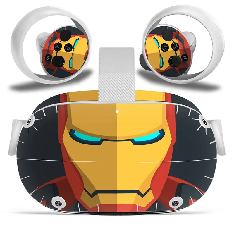 Marvel Iron man Vinyl Skin Sticker for Oculus Quest 2 VR Sticker Headset Virtual Reality Decals Protective PVC Skin 