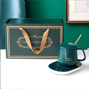 #55 Degree Warm Mug Set Ceramic Heating Cup with Constant Temperature Perfect for Gifts and Daily Use