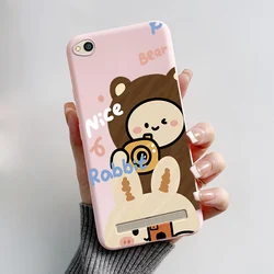 Cute Rabbit Panda Soft Silicone TPU Phone Case Cover for Redmi 4A (Pink-L01)