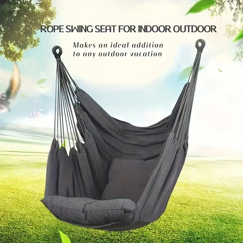 Outdoor Garden Swings Half-wrapped Canvas Hammock Chair Indoor Stress Reduction Hanging Chair Leisure Garden