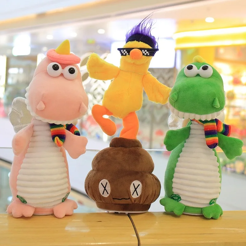 

30cm Creative Electric Plush Toys Funny Dinosaur Sheep Rotating Talking Plush Doll with Music Children Toys for Birthday Gift