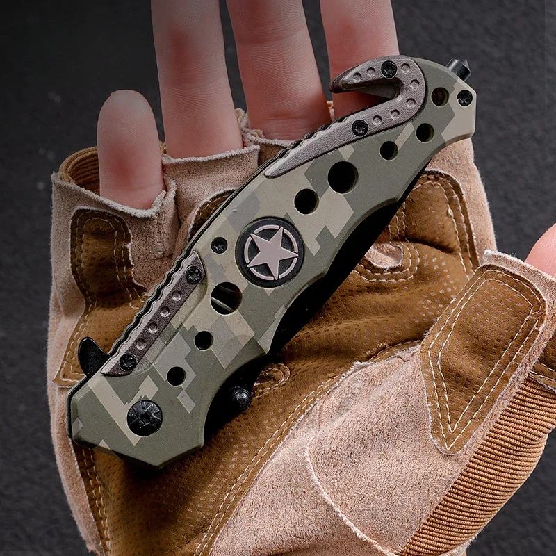 

Multifunctional Pathfinder Outdoor Knife High Hardness Self Defense Hunting Tactical Folding Knife Camping Tool