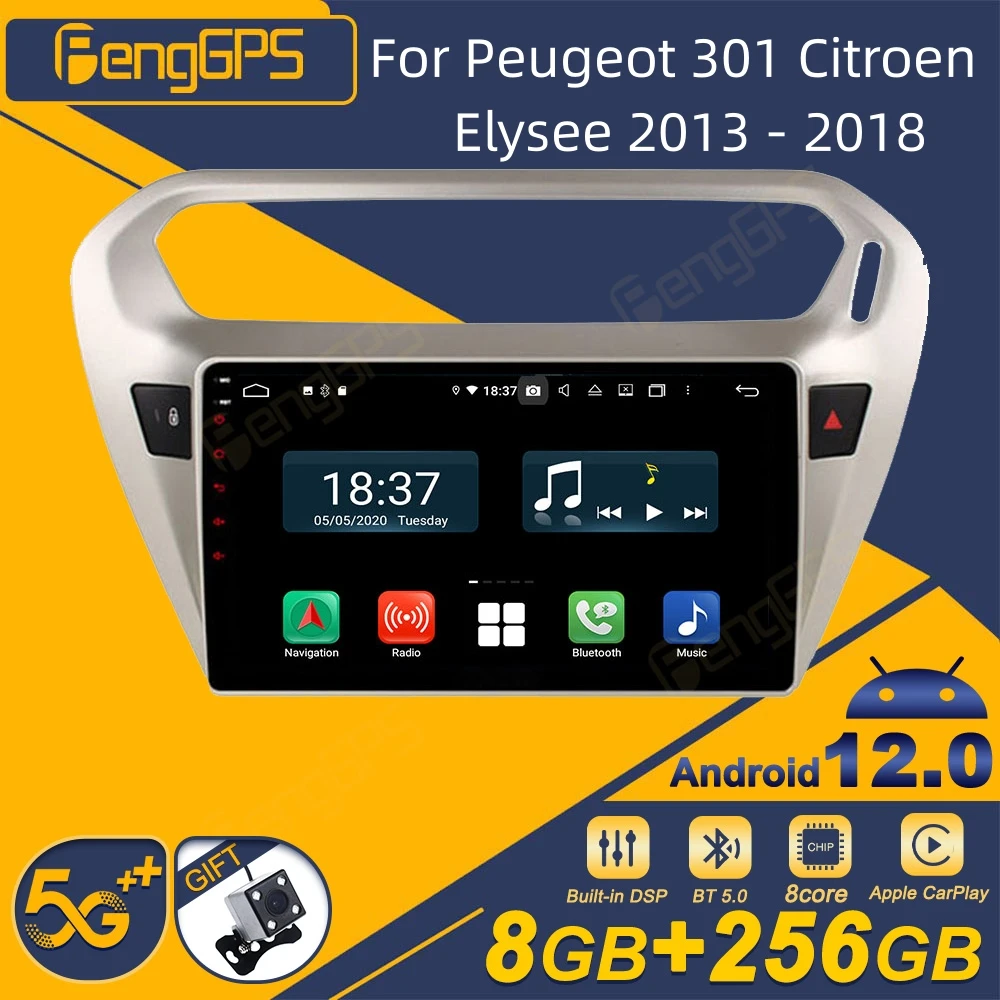 

Автомагнитола 2 Din для Peugeot 301, Citroen Elysee 2013-2018, Android, стереоприемник, GPS-навигатор, мультимедийный DVD-плеер