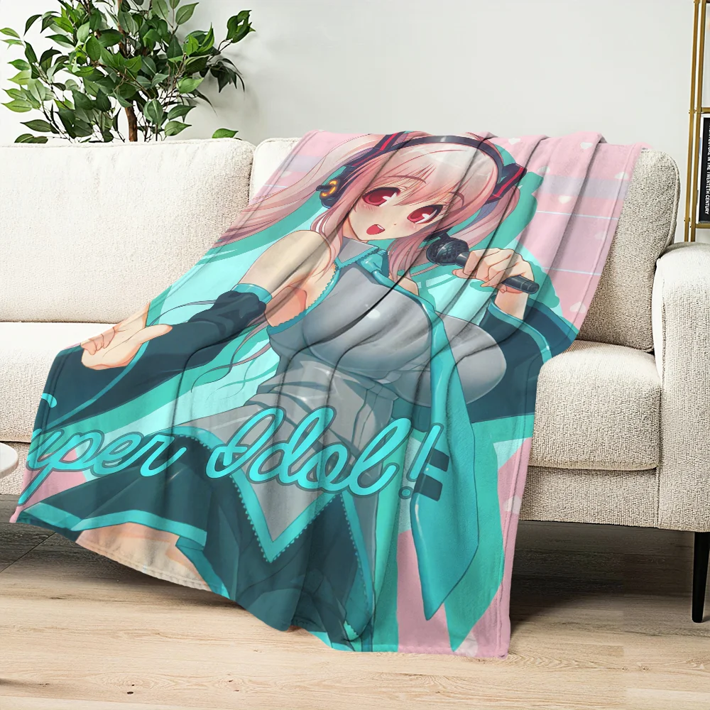 Anime Super S-Sonico Blanket Skin friendly comfort warm soft plush blanket suitable sofa living room office bedroom 5
