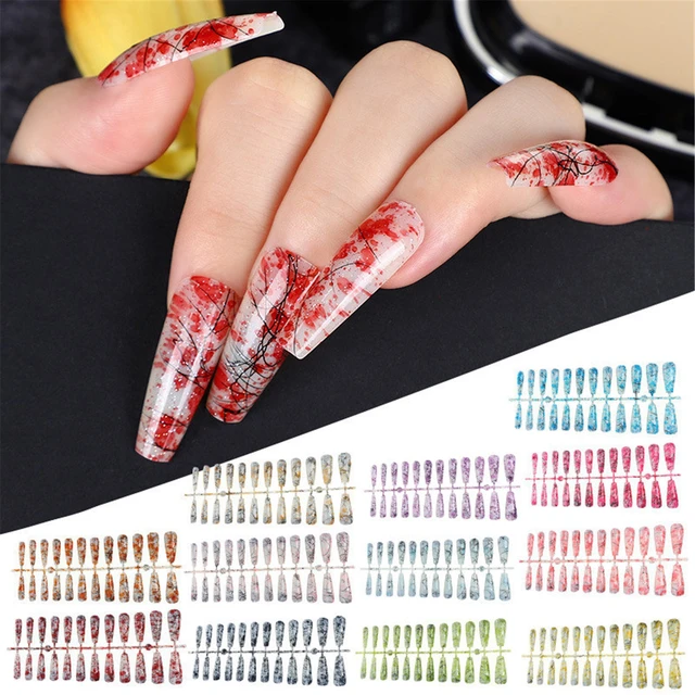 Amazon.com: Outyua 3D Rhinstone Designer Press on Nails with Design Shimmer  Coffin Extra Long Fake Nails Ballerina Pink Super Long False Nails Acrylic  Full Cover Artificial Nail for Women and Girls 24pcs (