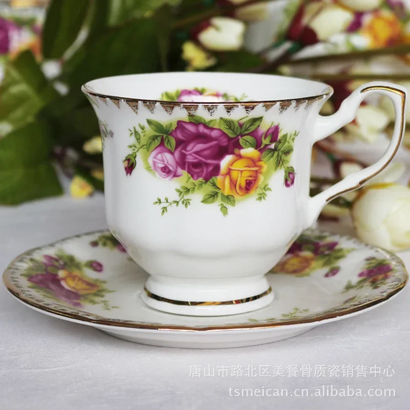 

GUCI WEDDING Tangshan 15 pieces of bone china coffee tea set set bone china coffee cup ceramic gift