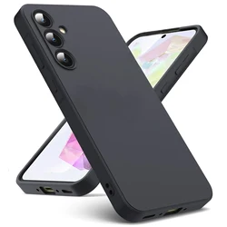 Shockproof Silicone TPU Protective Phone Case - Durable Back Cover - Galaxy A25 (Black)