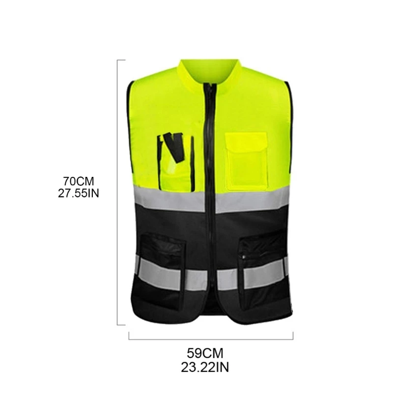 Reflective Vest Night Work Security Running Cycling Safety Reflective Vest High Visibility Reflective Safety Clothing J60F