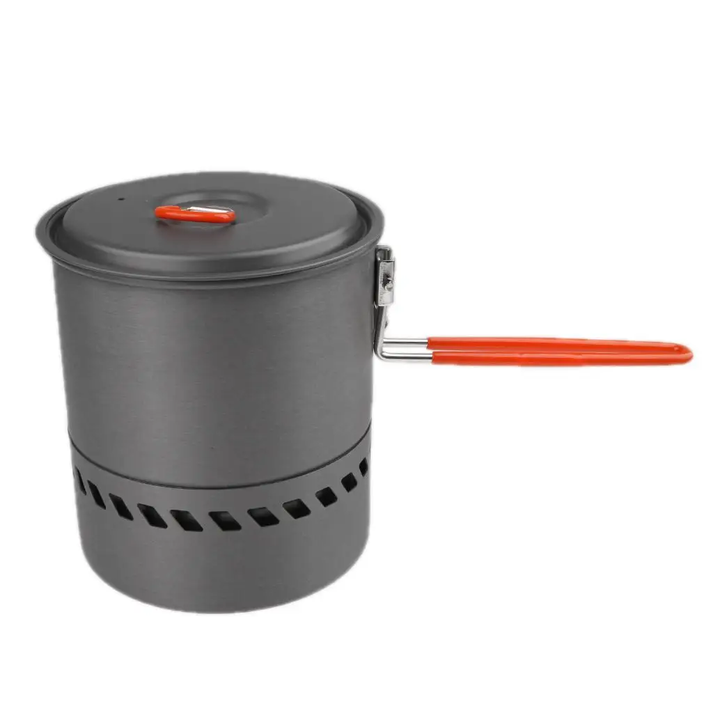 

1.5L Heat Exchanger Pot Camping Pot Outdoor Picnic Cooking Cookware