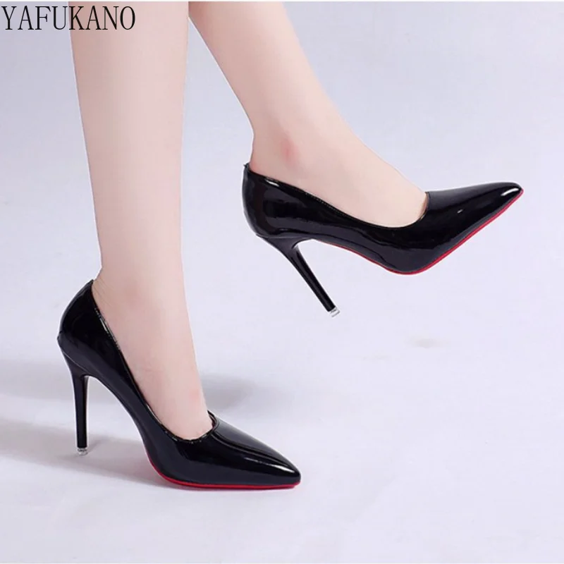 White Black Sexy Stiletto High Heels Classic Womens Pumps 6cm/10cm Party Wedding Shoes Fashion Pointed Toe Red Sole Single Shoes 3