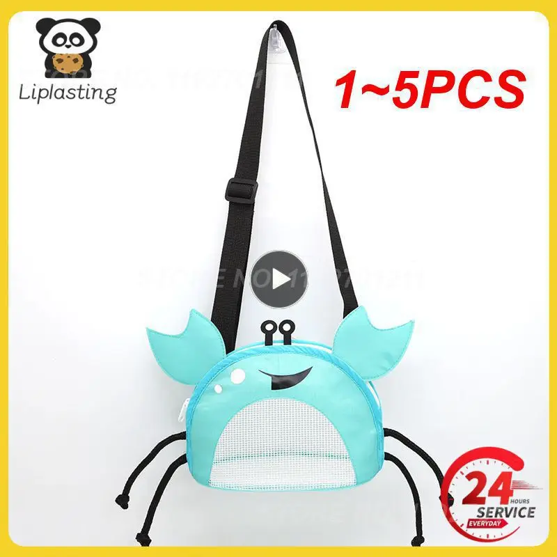 

1~5PCS Beach Mesh Bag Cute Crab Shaped Shell Bags for Holding Beach Shell ,Toy Shell Collecting Bags for Kids Picking Up Shells