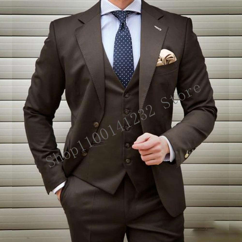 

Men Suits Slim Fit New Arrival 2023 Notched Lapel Two Buttons 3 Pieces Wedding Tuxedo Groom Wear Blazer+Vest+Pants Costume Homme