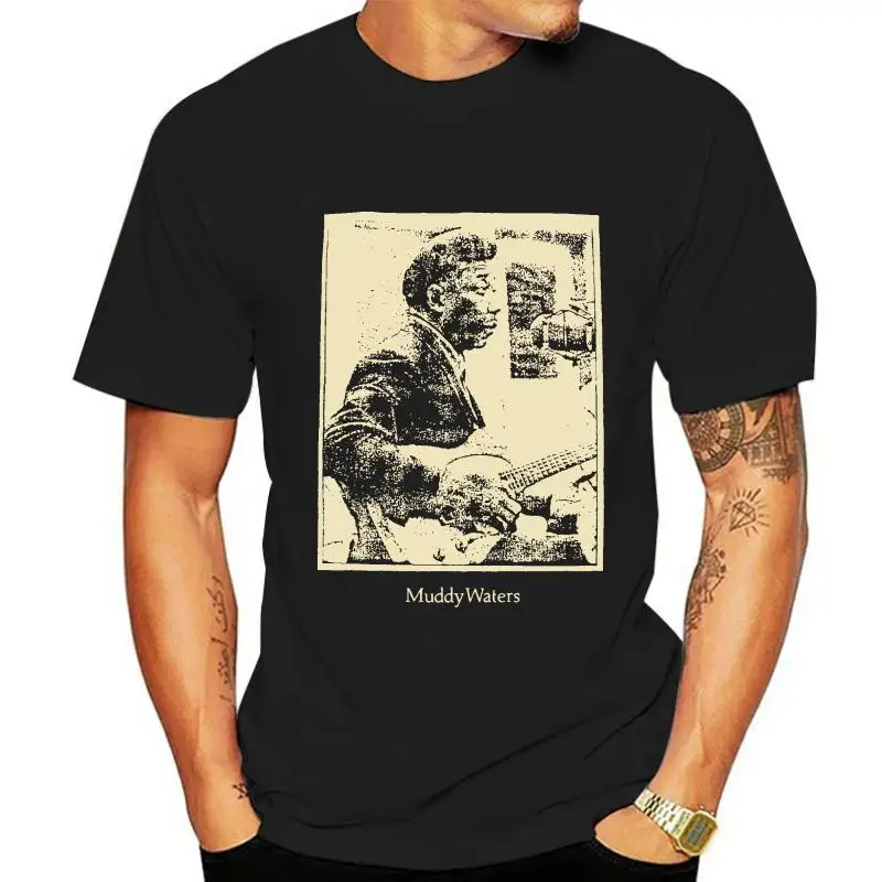 Muddy Waters Studio Maglietta Stile Vintage Blues Telecaster Guitar S-5Xlg Blk