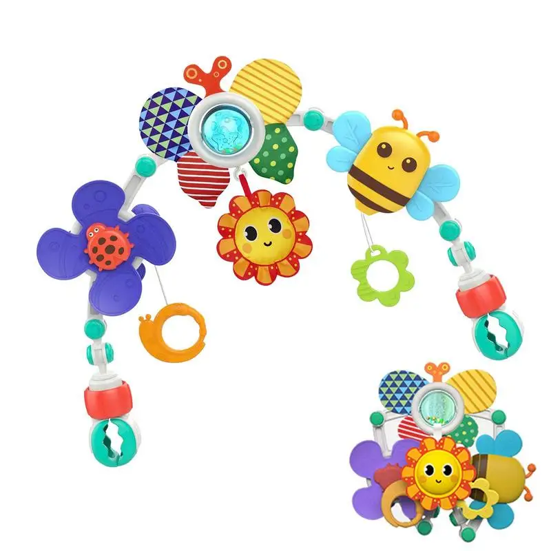 

Stroller Arch Toy Honeybee Stroll Stroller Arch Gym Teether Rattles Sensory Toy Crib Mobile Foldable Travel Car Seat Toy Activit