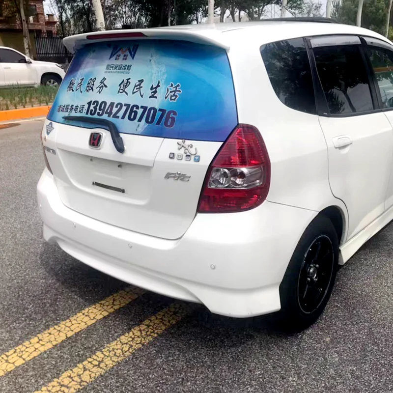 Compatibel met Honda Fit Jazz GD8 2003-2006, 3 Stuks Auto Achterspoiler Sedan Staartvleugel Lip Extensie Deksel Punch-free Installatie,B-Carbon fiber look