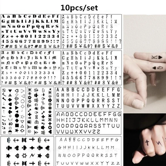 10pcs/set Tatuajes Temporales Words Letters Alphabet Heart Small Temporary  Tattoos Sticker Hands Arm Leg Faux Tatouage Women Men - Temporary Tattoos -  AliExpress
