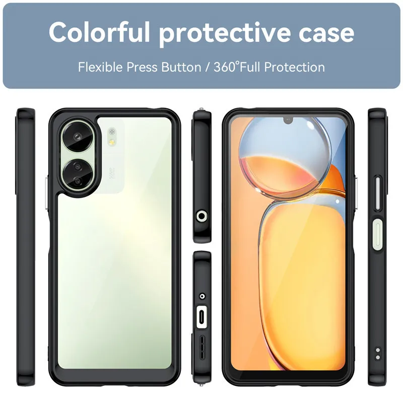 OEM Back Panel Cover MATT Case For XIAOMI Redmi 13C / POCO C65 Black - View #8