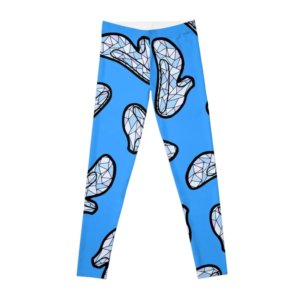 

Glass Slipper Pattern in Blue Leggings sports tennis for Fitness's gym clothes Female legging pants Womens Leggings