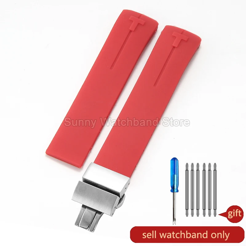 Waterproof Durable Silicone Watch Strap in Black and Blue