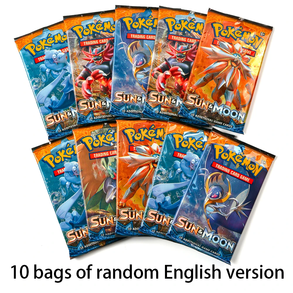 10 Pack Pokemon Cards 151 Team up Sun & Moon Thunder English Trading Card Game Evolutions Booster Collectible Kids Toys Gifts
