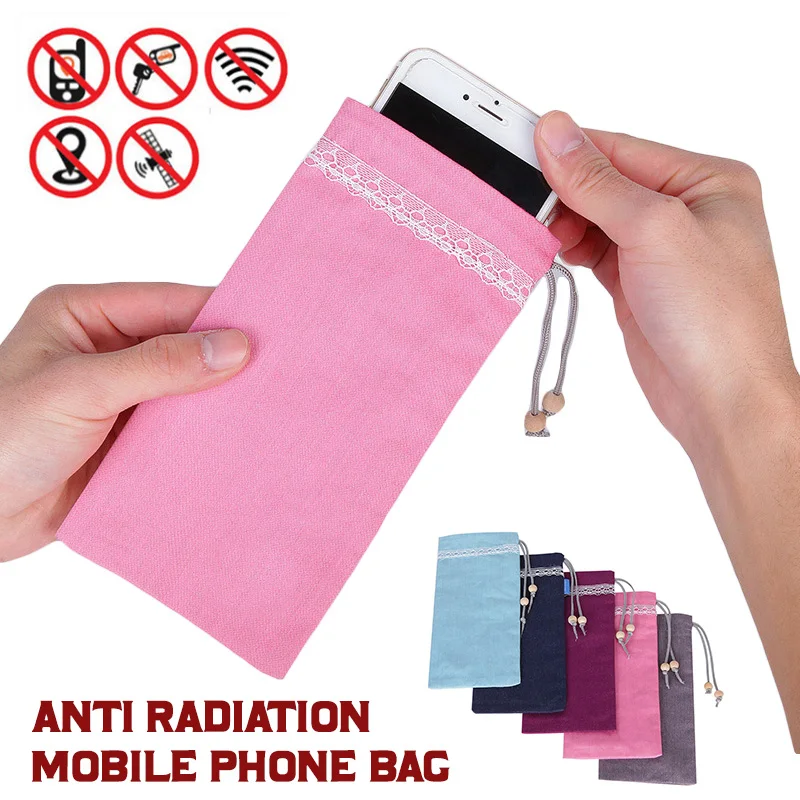 Radiation Protection Silver Fiber Phone Pouch - EMF Shielding & Anti-Theft Case