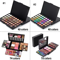Palette de fards à barrage pailletés, 40/74/78 couleurs, kit de cosmétiques en poudre de Murcia, longue durée, étanche, outils de maquillage pour femmes à la mode, 256 1