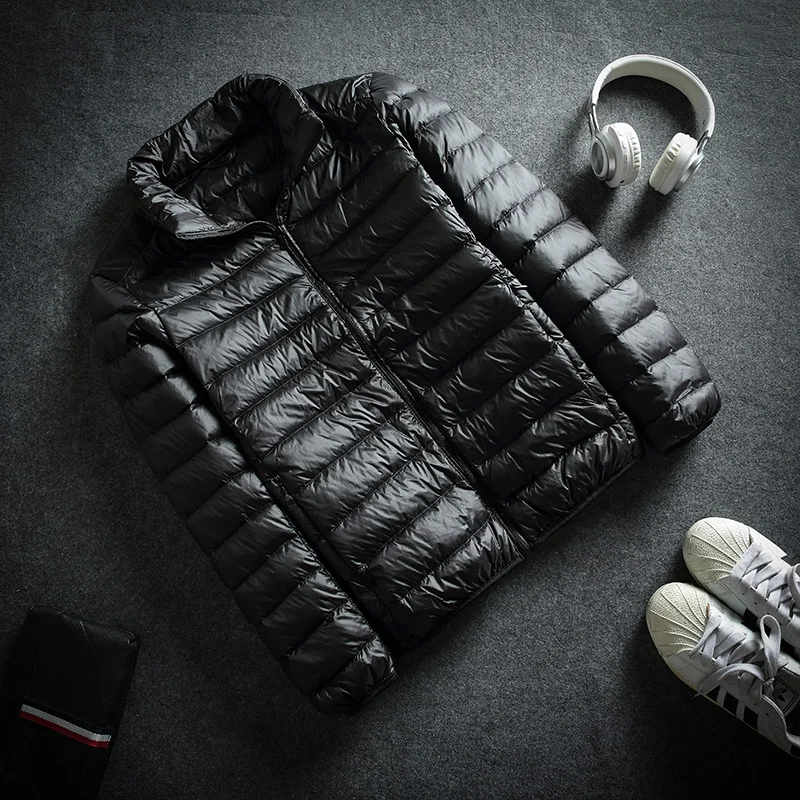 Men hooded lightweight down jacket autumn and winter 90% white duck down warm fashion jacket 8 colors