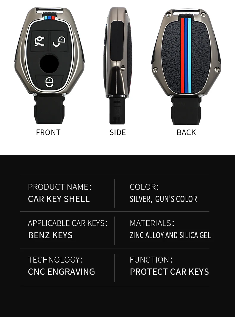 Custodia per Chiave/telecomando per Mercedes Benz w211 w204 A B R classe G GLK GLA GLC GLR W210 W176 W202 W46 Shell portachiavi accessori Auto - Sf767cc96e33d4d2bb8ab50435eb6cf06Q