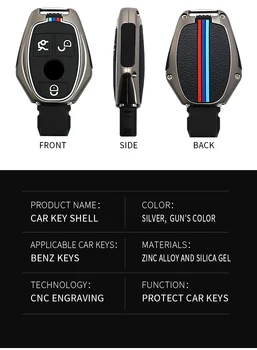 Custodia per Chiave/telecomando per Mercedes Benz w211 w204 A B R classe G GLK GLA GLC GLR W210 W176 W202 W46 Shell portachiavi accessori Auto - Copertura della cassa chiave dell automobile per Mercedes Benz w211 w204 A B R classe