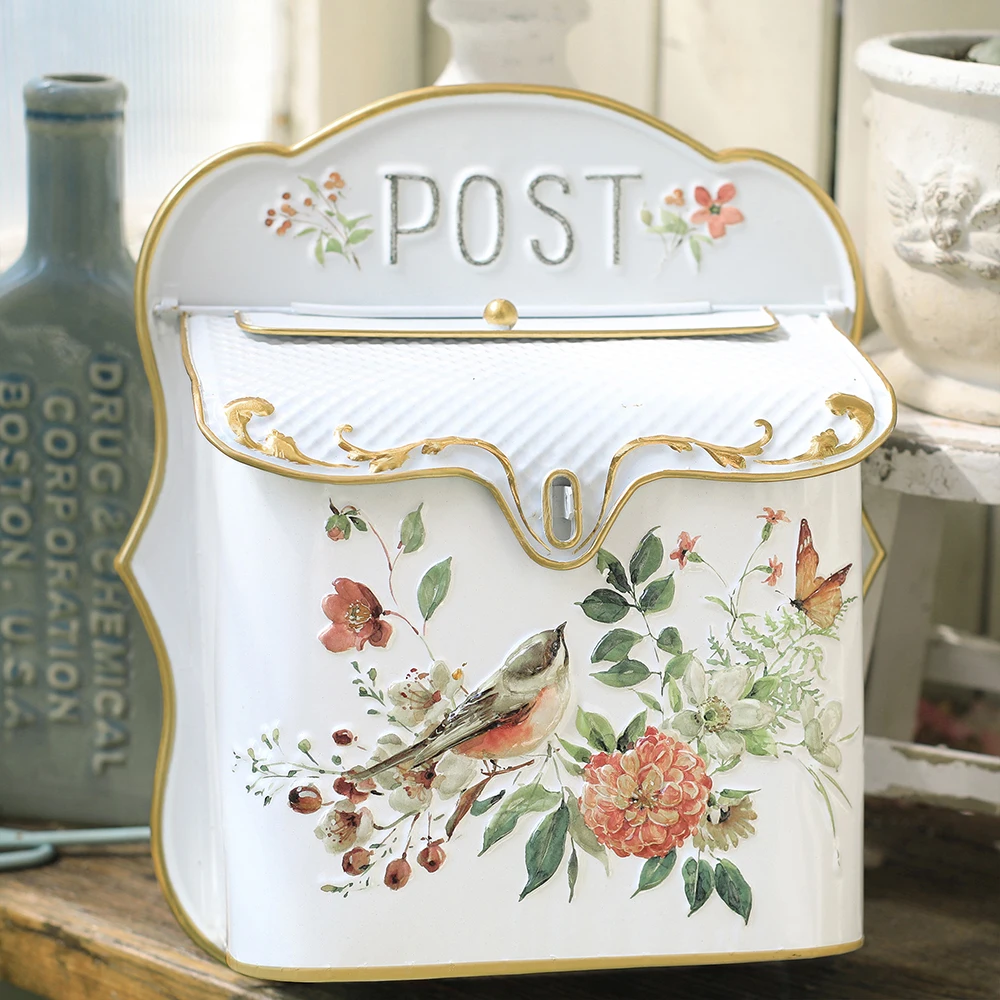 Wall Mounted Post Box Mailboxes Letter Box Metal Farmhouse Post Decoration Crafts Mailbox Vintage