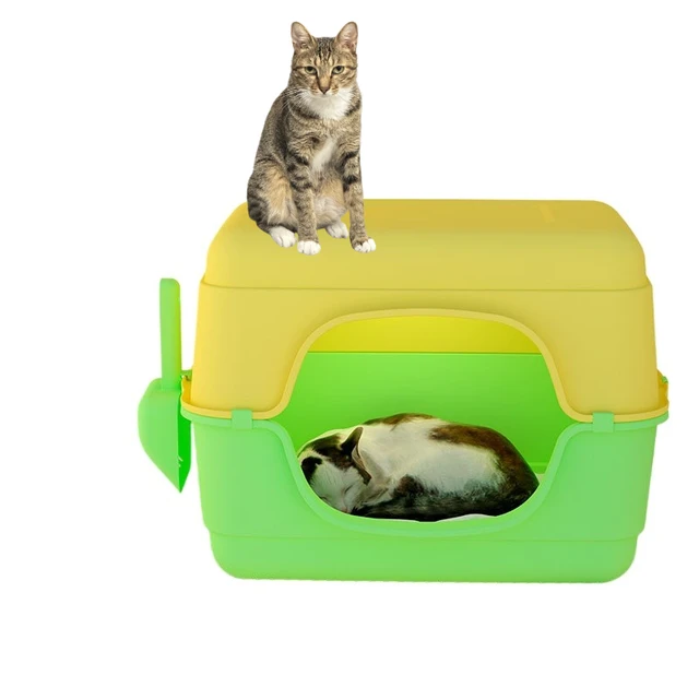 Cat Bedpans Litter Box Waterproof Pet Toilet & Beds 2-in-1 XL Large Size for Maine Coon Stray Cats Durable Easy Clean Outdoor