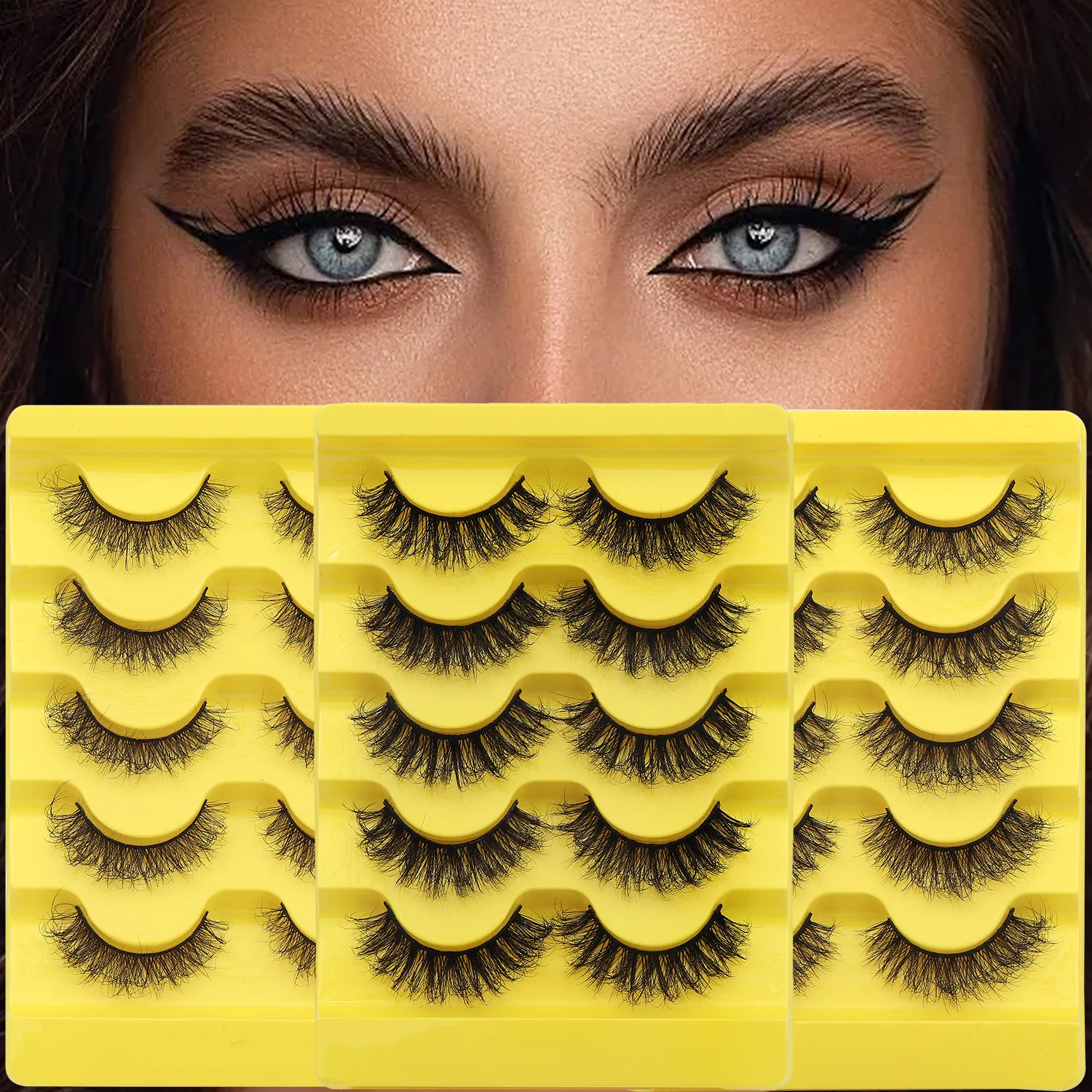 

5 Pairs Of Thick False Eyelashes And Explosive Eyelashes Messy And Voluminous Chemical Fiber False Eyelashes Love Women's Gift