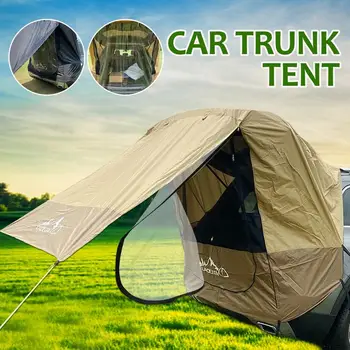 SUV Trunk Tent Camping Auto Tail Tent Waterproof Car Awning Portable Sunshade Rainproof Car Rear Tent For Camping Self-driving 1