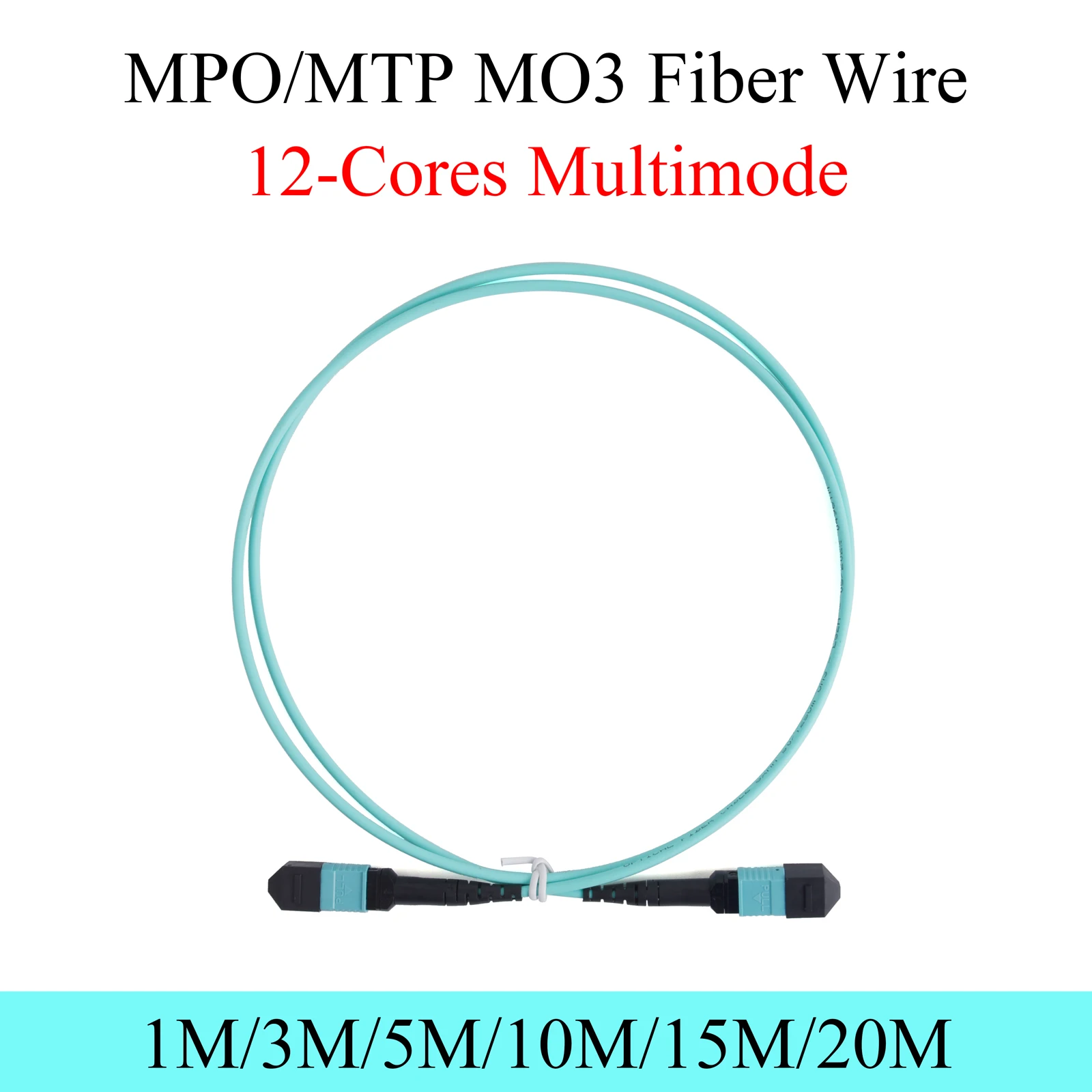 100G MPO MO3 Fiber Patch Wire Multimode 12Cores APC UPC Female to Female Type A/B/C Sequence 1/3/5/10/15/20M Optical Cable