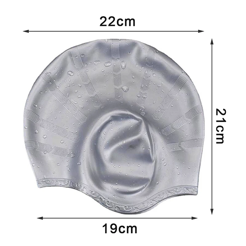 Adults High Elastic Swimming Caps Men Women Waterproof Swimming Pool Cap Protect Ears Long Hair Large Silicone Diving Hat 5