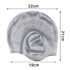 Adults High Elastic Swimming Caps Men Women Waterproof Swimming Pool Cap Protect Ears Long Hair Large Silicone Diving Hat 5