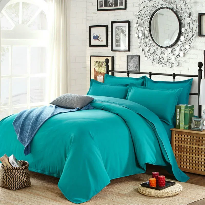 

New Solid Color Mix and Match Comforter Bedding Set Duvet Cover Single Double Queen King Quilt Cover with Pillowcases Bed Sheets