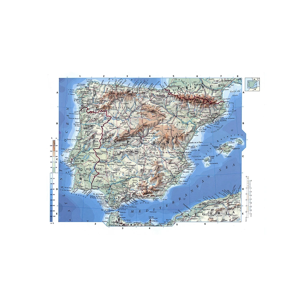 World Map Poster Spain Map 59*42cm In Spanish Canvas Painting Unframed Prints Wall Art