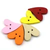 50PCS Wooden Heart Buttons for Handmade Girl Clothing DIY Decor Scrapbooking Needlework Craft Sewing Wood Button Accessories 4