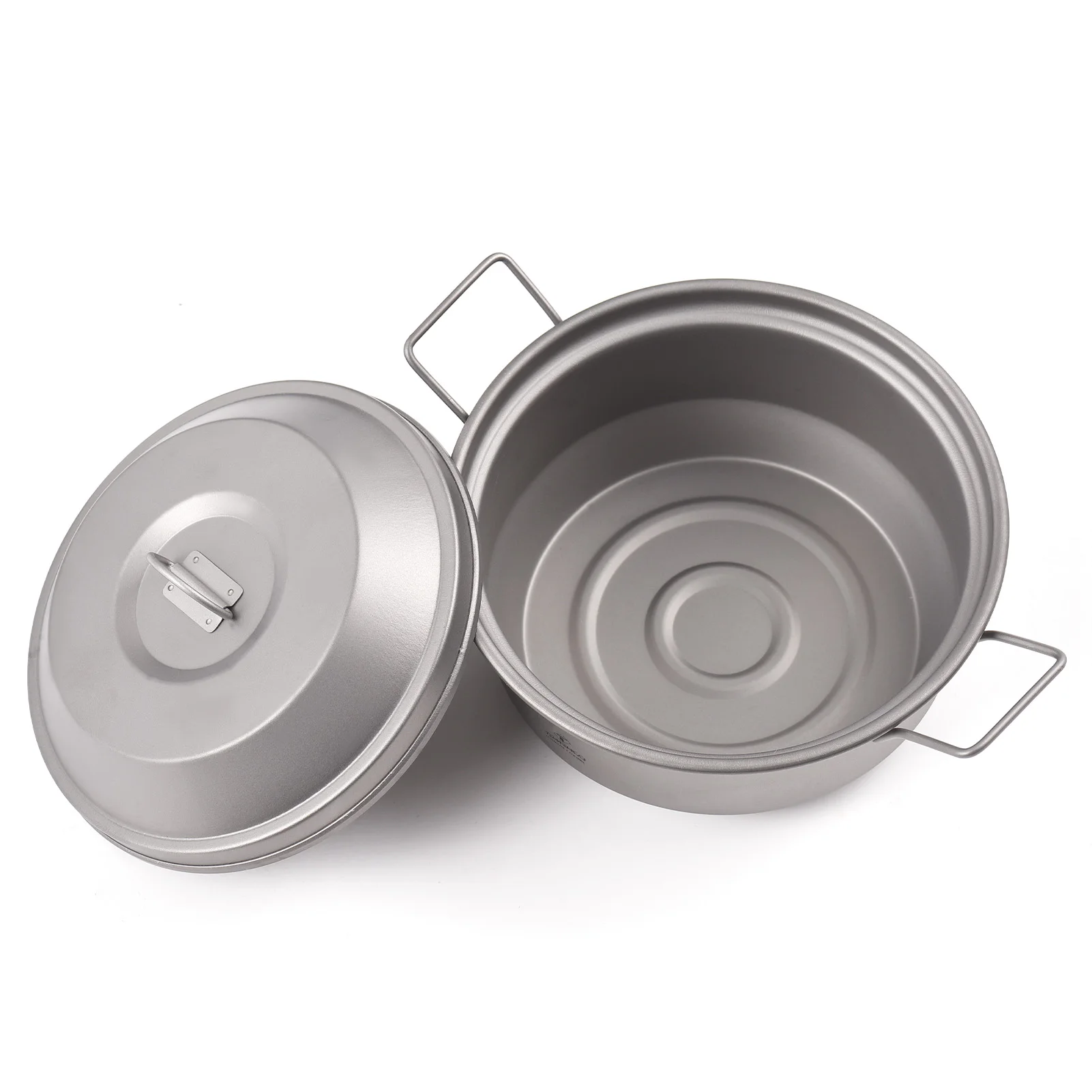 Camp Pot Eco-Friendly Ti Material Camping Pot Lightweight and Portable with 1.1L Capacity Foldable Handle for Outdoor Hiking Pic