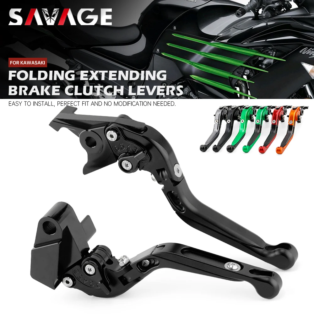1 Pair Motorcycle Motor OEM Style CNC Aluminum 3D Long Style Clutch & Brake Levers Carbon Fiber Green Fit For KAWASAKI ZX1400 ZX14R ZZR1400 2006-2012 H-88/F-88 