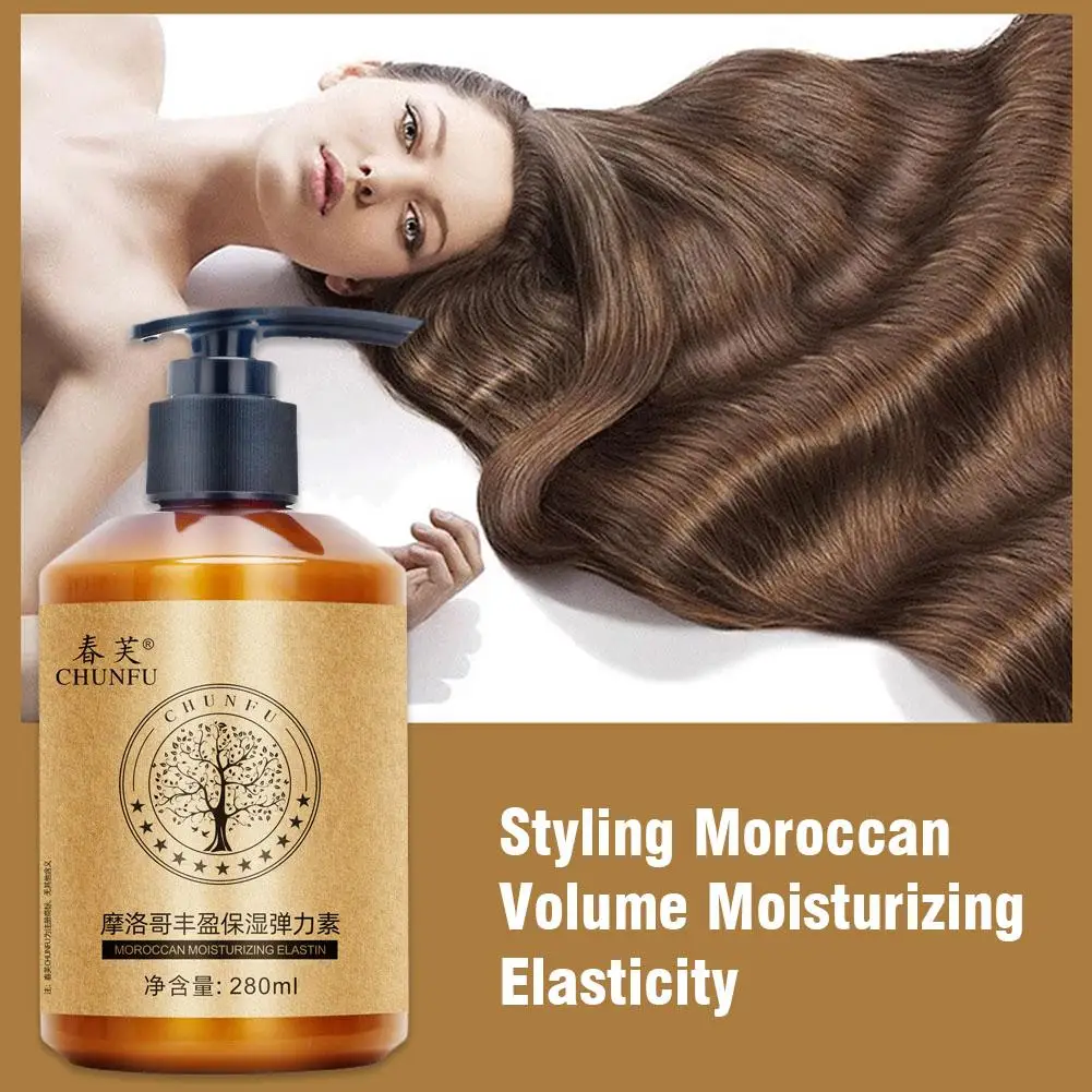 280ml Moroccan Elasticity Moisturizing, Shape-Protecting, Styling, Curling Curling, Essence and Perming Elastic Q8A8