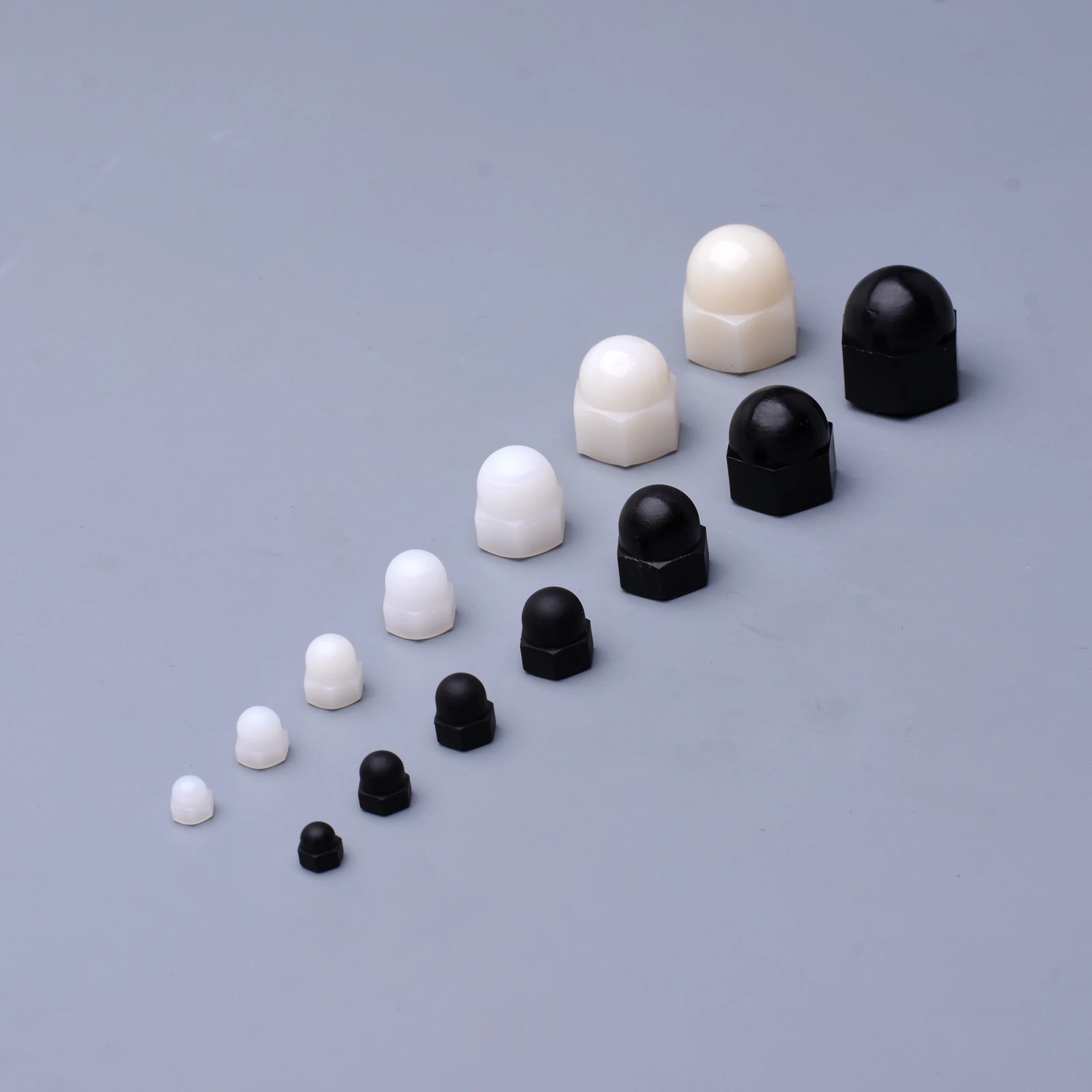 10pcs/50pcs M3 M4 M5 M6 M8 M10 M12 Black and white plastic hexagon nuts with nylon cover