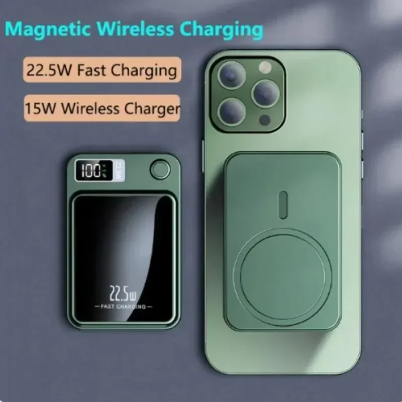 

100% New Magnetic Wireless Charger 22.5W 10000mAh Mini Power Bank for Samsung Huawei Fast Charging Power Supply