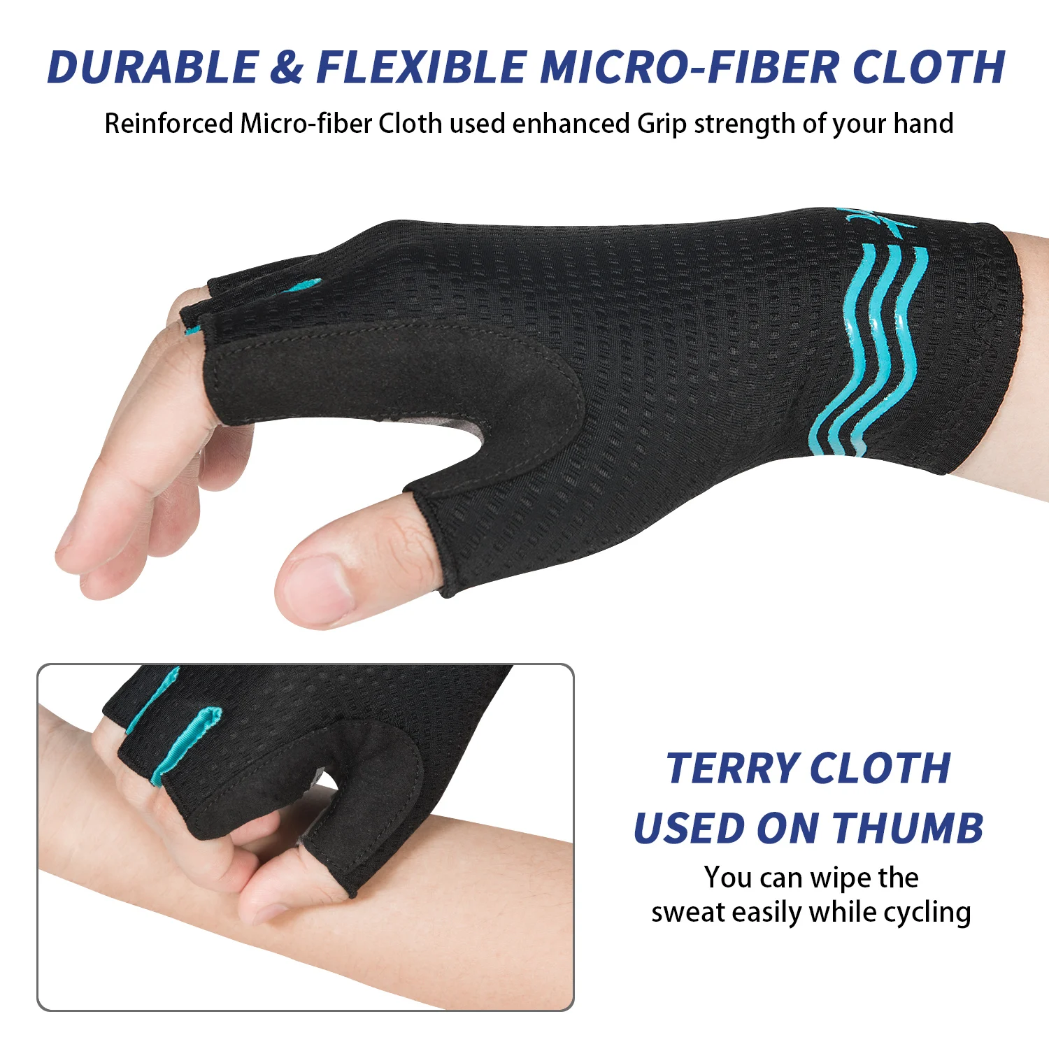 Sports Half Finger Gloves Cycling Gloves Sport Gloves Road Bike Cycling Gloves Half Finger Breathable 3MM SBR Pads Shockproof MTB Biking Unisex
