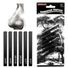 6pcs Carbon Strip Professional Black/White Carbon Sketch Hard/Medium/Soft Woodless Charcoal Pencil Set Drawing Painting Supplies 1