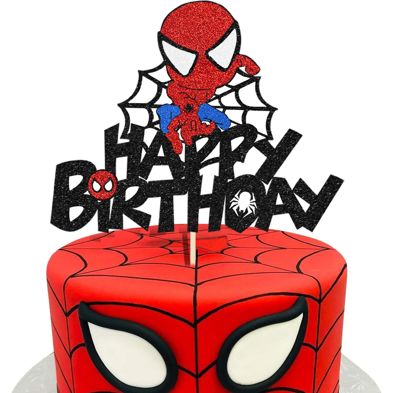 Simpatico Supereroe Happy Birthday Cake Topper Per Spiderman Crew Theme Cake Decor Boy Children Birthday Party Decoration