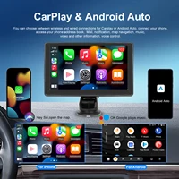 Podofo Lecteur multimédia intelligent 7'' pour voiture avec Carplay, Android Auto, Aiplay, Android Cast, Bluetooth, égaliseur sonore, moniteur de tableau de bord, AUX Audio, FM 3