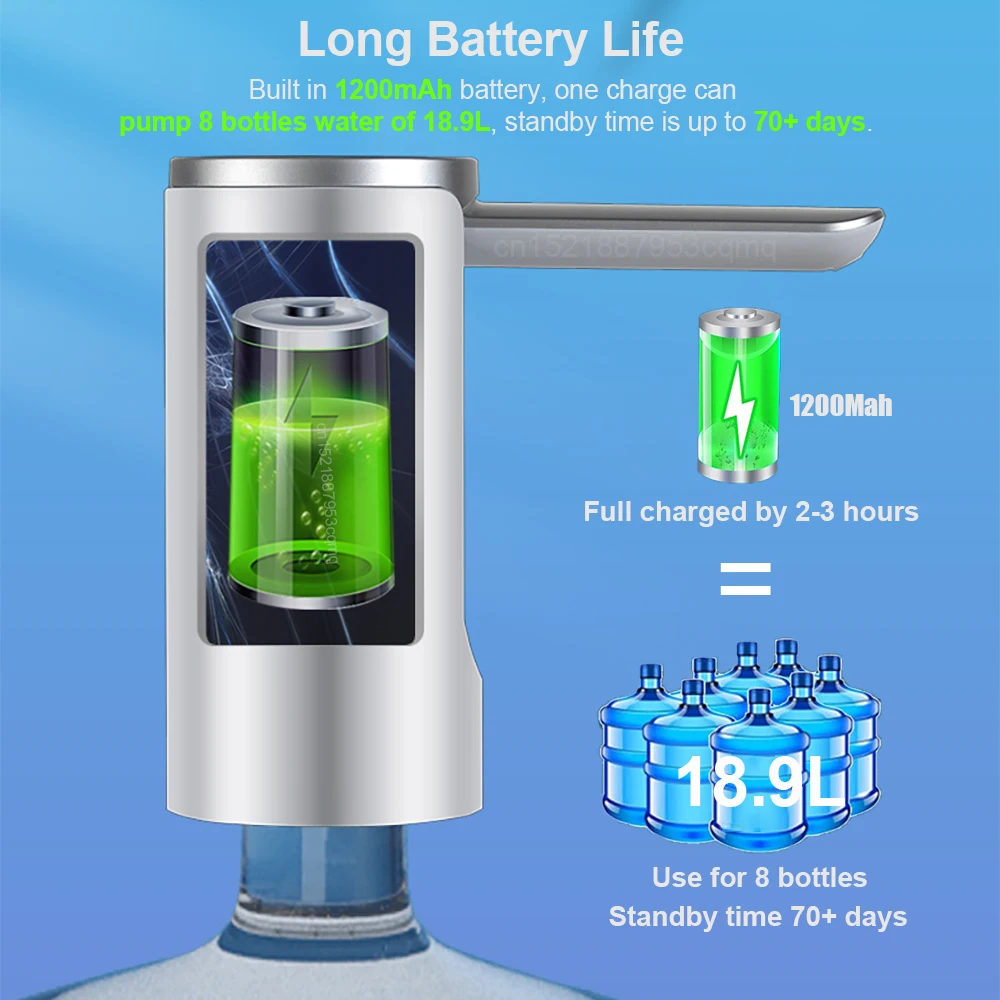 Electric Water Gallon Pump Automatic Water Pump 19 Liters Foldable Desktop Water Bottle Pump USB Rechargeable Water Dispenser 4